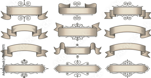 Vintage horizontal banners