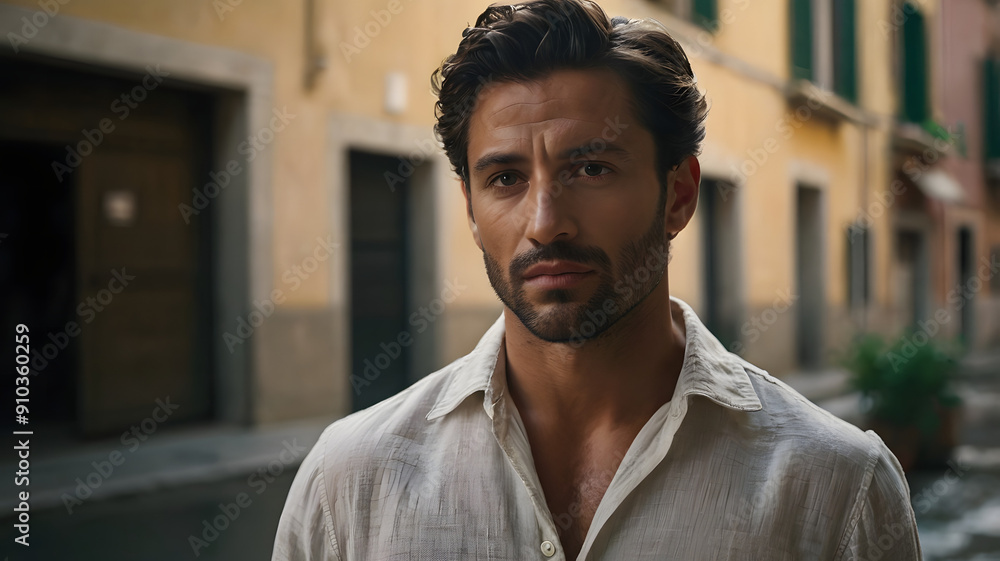 an italian masculine model looking serious an italian masculine model looking serious