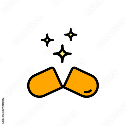 Vitamin nutrition color icon. Healthy food supplement. Vitamin, Mineral Pill. Simple sign for mobile and web design, store.