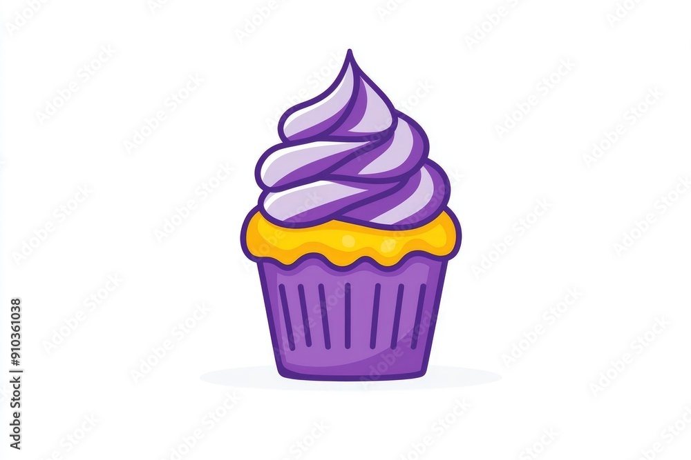 Purple Swirl Cupcake Illustration Purple Swirl Cupcake Illustration