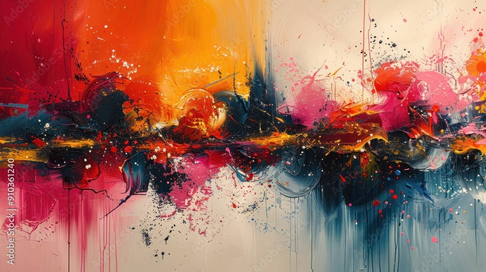 Fototapeta premium Abstract Painting with Bold Colors