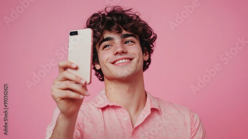 A person using their mobile device to take a self-portrait photo