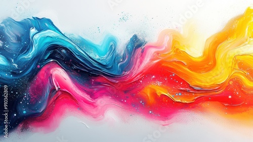 Abstract painted background with vibrant colors and fluid patterns creating a dynamic composition.