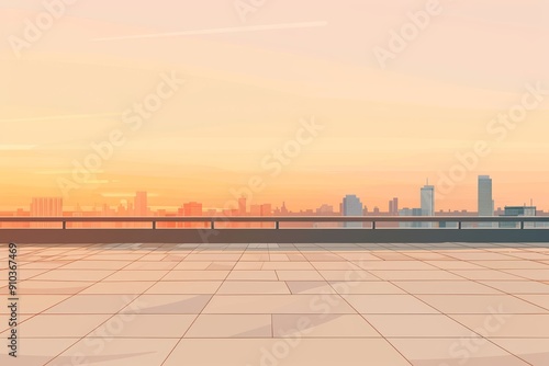 View of an abandoned city from the vantage point of a high-rise building and the cityscape below. Beautiful simple AI generated image in 4K, unique.