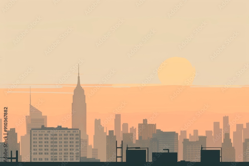 Sunset Skyline View from Rooftop - Generative AI. Beautiful simple AI generated image in 4K, unique. Sunset Skyline View from Rooftop - Generative AI. Beautiful simple AI generated image in 4K, unique.