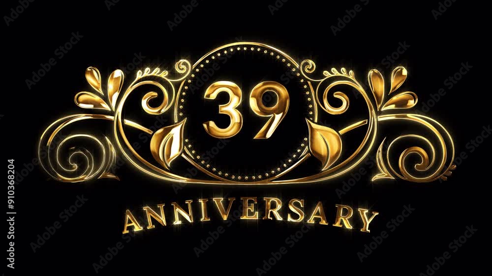 39th Anniversary Celebration. Happy 39 Years Anniversary Animation in ...