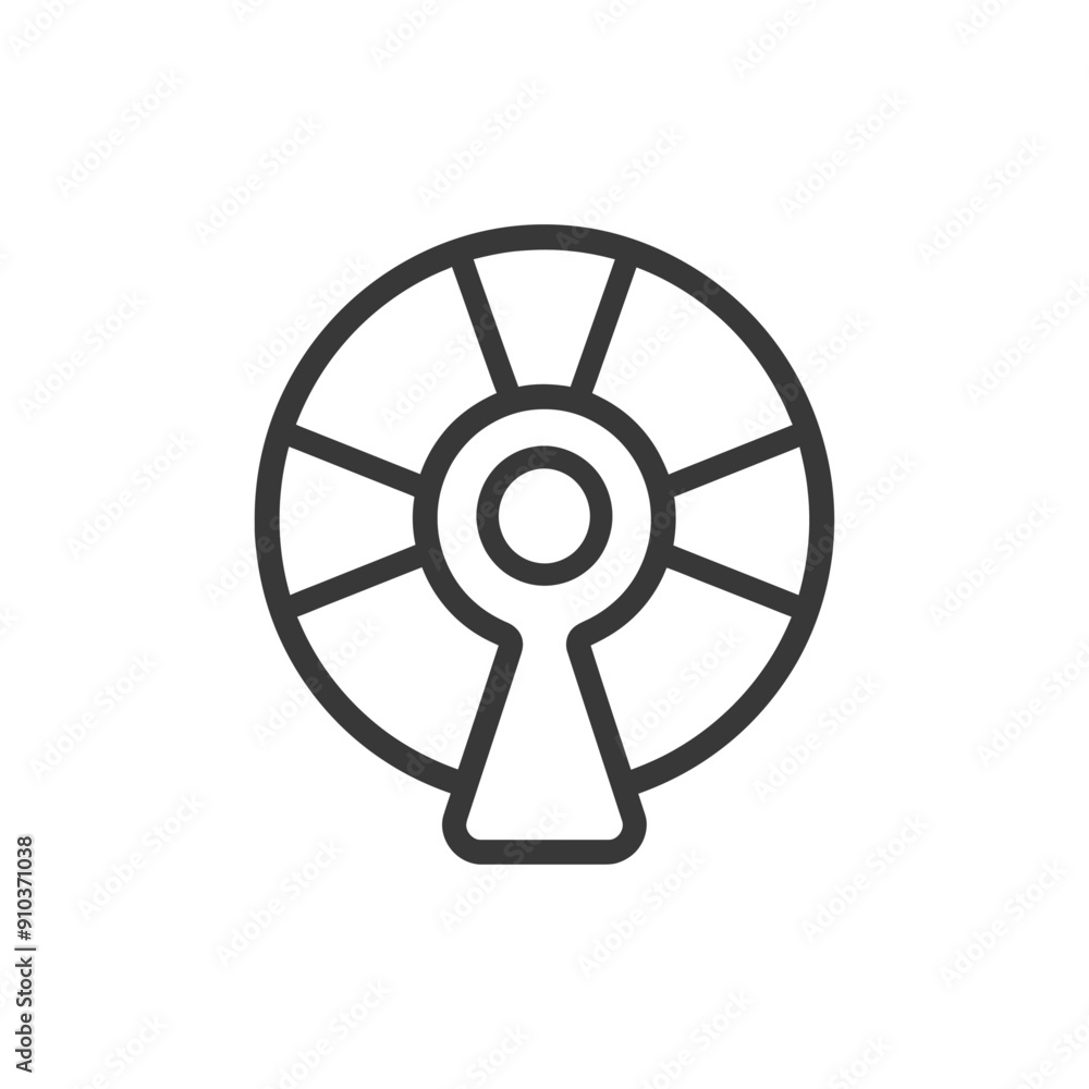 Obraz premium Line art icon of a round target with keyhole