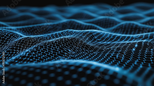 Abstract digital background electromagnetic wave background Innovation digital wave background information technology background The background is the background. gradient wave digital wave banner