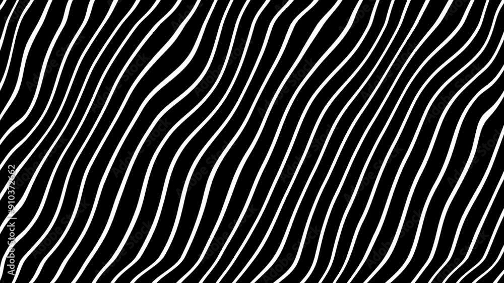 White wavy lines motion on black background White wavy lines motion on black background