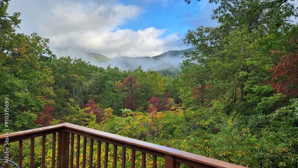 Fall colorful foliage in mountain landscape Fall colorful foliage in mountain landscape