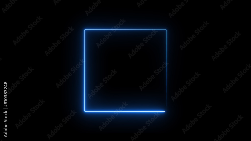 Abstract glowing neon light squire frame icon background illustration 4k. Abstract glowing neon light squire frame icon background illustration 4k.