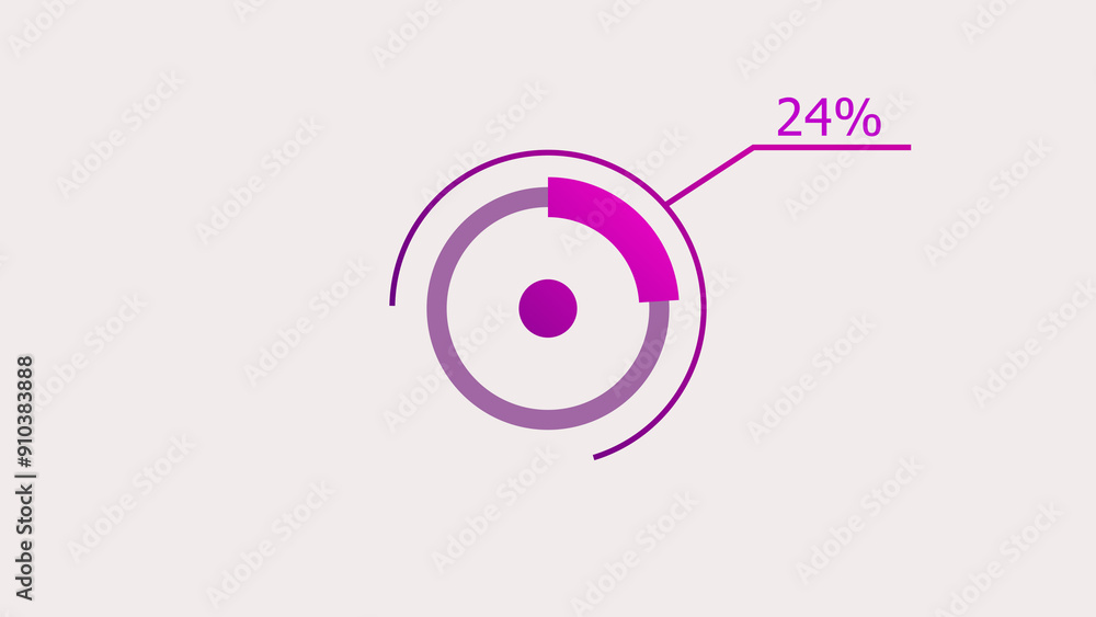 24% circle loading icon diagrams Infographics background. Abstract storage pie chart symbol background illustration. 24% circle loading icon diagrams Infographics background. Abstract storage pie chart symbol background illustration.