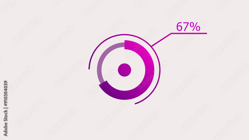 67% circle loading icon diagrams Infographics background. Abstract storage pie chart symbol background illustration. 67% circle loading icon diagrams Infographics background. Abstract storage pie chart symbol background illustration.