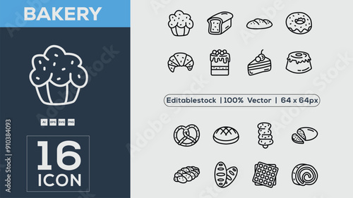 Bakery icon collection vector illustrator