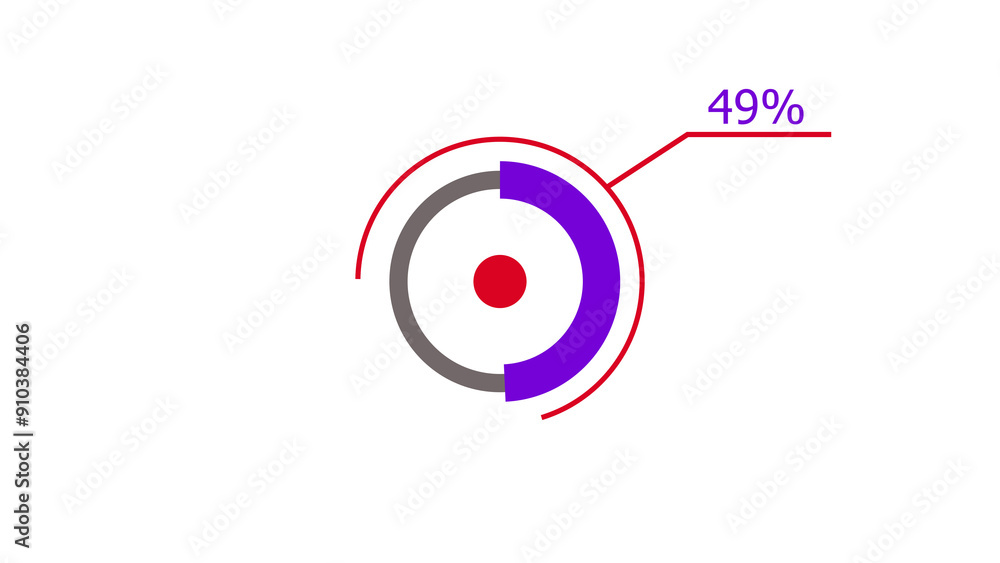 49% circle loading icon diagrams Infographics background. Abstract storage pie chart background illustration. 49% circle loading icon diagrams Infographics background. Abstract storage pie chart background illustration.