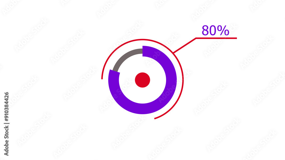 80% circle loading icon diagrams Infographics background. Abstract storage pie chart background illustration. 80% circle loading icon diagrams Infographics background. Abstract storage pie chart background illustration.