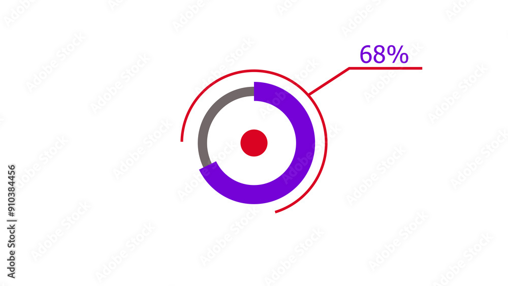 68% circle loading icon diagrams Infographics background. Abstract storage pie chart background illustration. 68% circle loading icon diagrams Infographics background. Abstract storage pie chart background illustration.