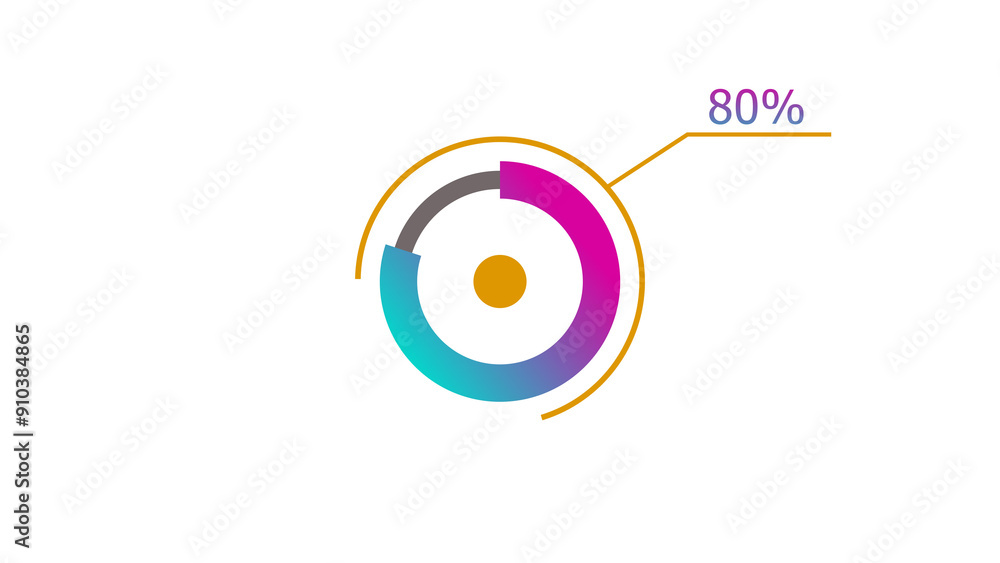 80% circle loading icon diagrams Infographics background. Abstract storage pie chart background illustration. 80% circle loading icon diagrams Infographics background. Abstract storage pie chart background illustration.