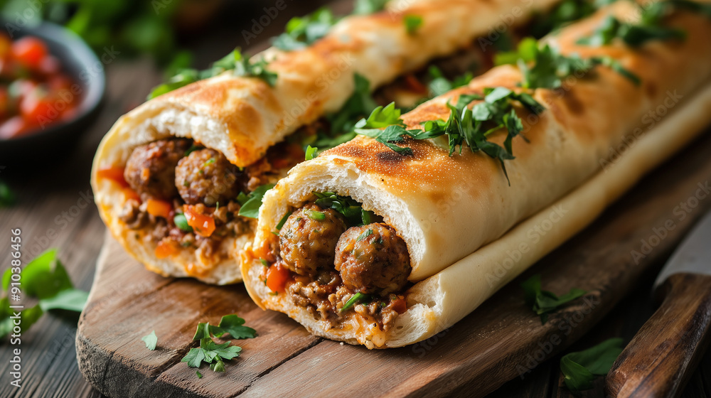 A traditional Turkish sandwich filled with meatballs that are full of flavor and spices. This is a great choice for lovers of Turkish cuisine. A traditional Turkish sandwich filled with meatballs that are full of flavor and spices. This is a great choice for lovers of Turkish cuisine.