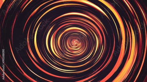 Abstract Spiral with Red and Yellow Hues