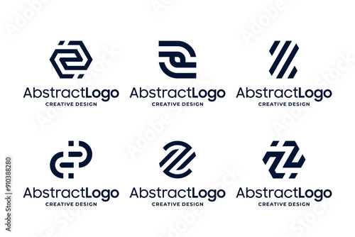 Set of unique monogram letter Z logo design