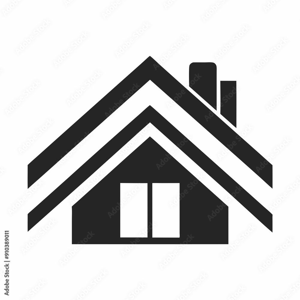House Roof Icon Silhouette Vector Logo - Perfect for Real Estate and ...