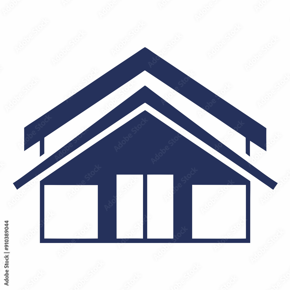 House Roof Icon Silhouette Vector Logo - Perfect for Real Estate and ...
