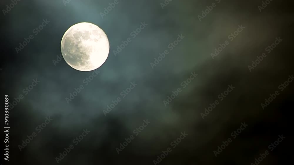 Full Moon nights have enchanting, cloudy atmosphere adding mysterious beauty to the sky Full Moon nights have enchanting, cloudy atmosphere adding mysterious beauty to the sky