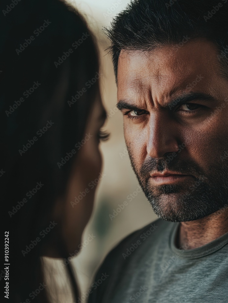 A man and a woman looking into each other's eyes A man and a woman looking into each other's eyes