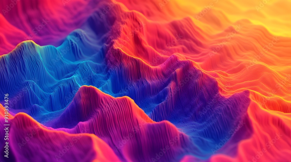 Obraz premium Imagine an abstract art piece with dynamic video overlays showing flowing colors and shapes interacting with the background 