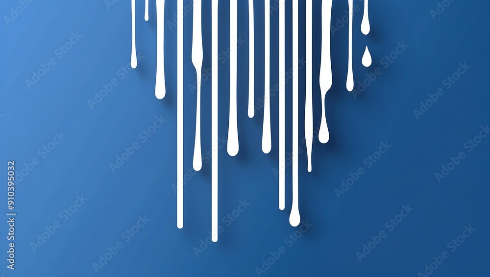 flat aesthetic linear dripping white paint on blue bac background flat aesthetic linear dripping white paint on blue bac background
