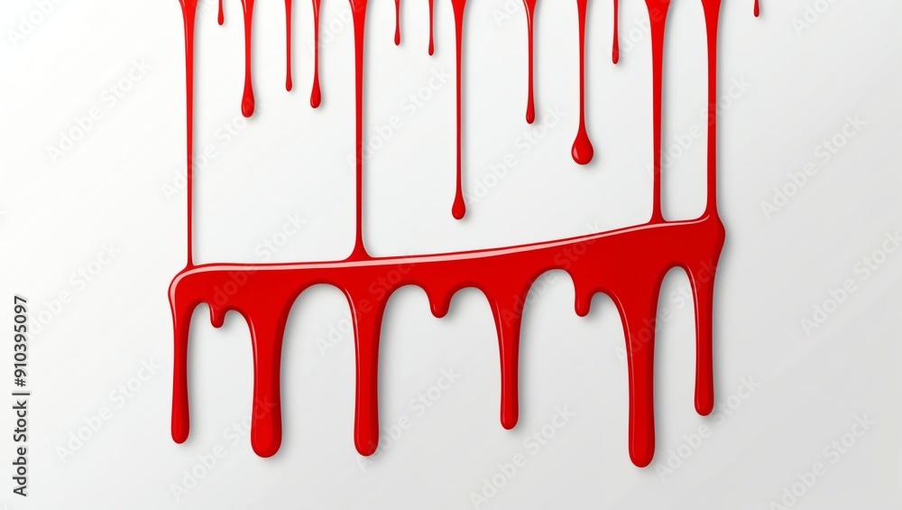 flat aesthetic linear dripping red paint on white back background flat aesthetic linear dripping red paint on white back background