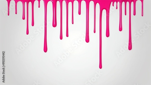 flat aesthetic linear dripping pink paint on white bac background