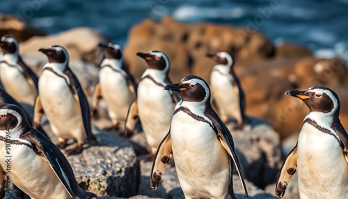 Penguins on Boulders Beach in Cape Town