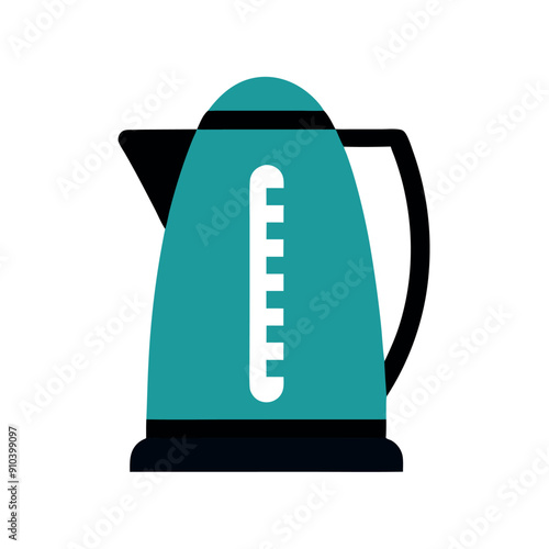 Electric kettle icon vector illustration, solid color illustration isolated white background