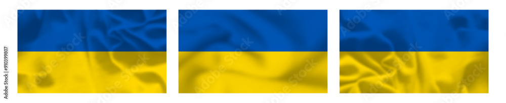 Set of Ukrainian national flags Set of Ukrainian national flags