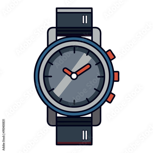 Mens Wrist Watch icon vector illustration, isolated white background