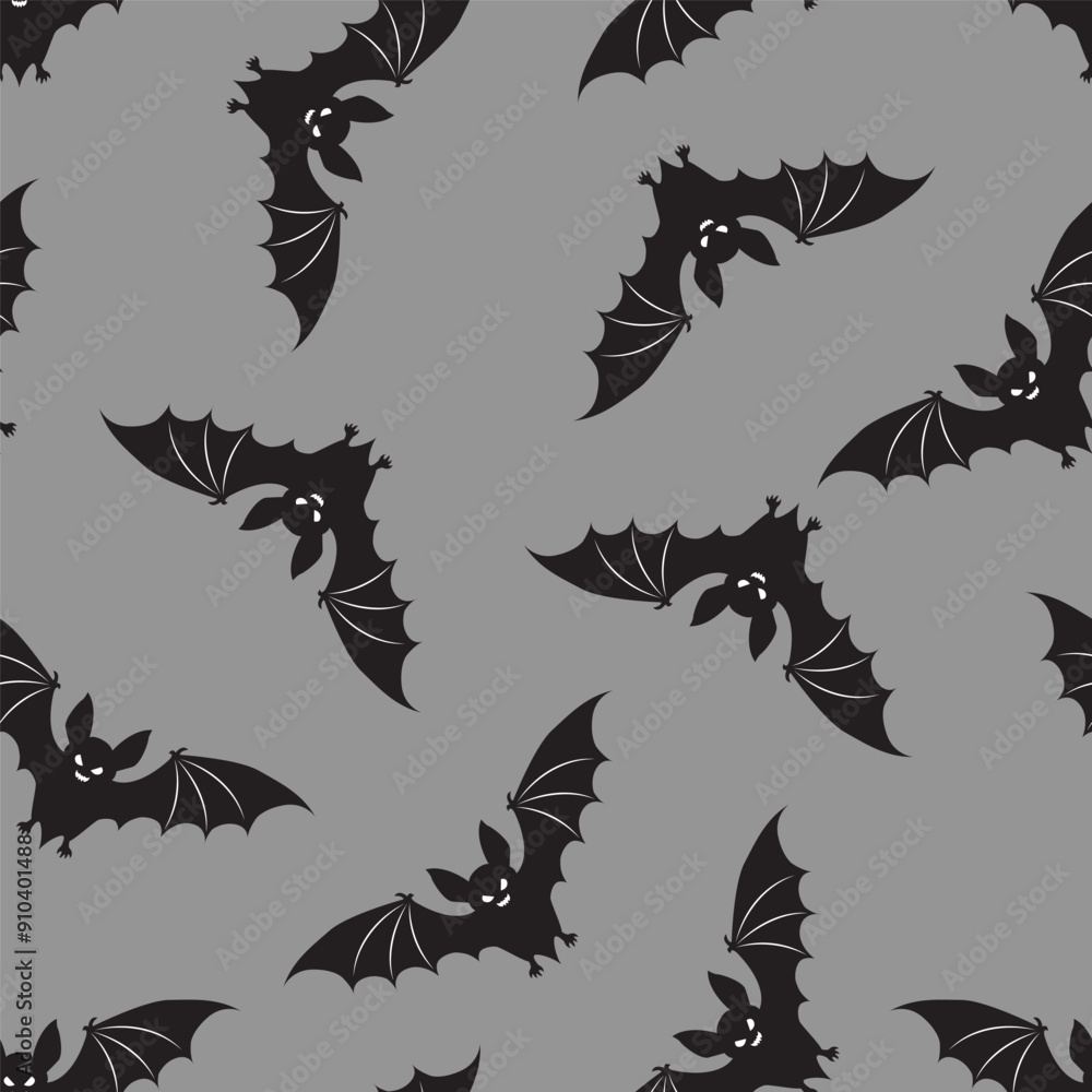 Seamless pattern with bats on a gray background. Halloween Pattern Seamless pattern with bats on a gray background. Halloween Pattern