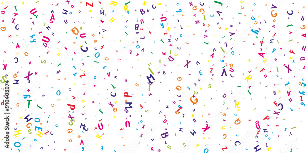 Scattered letters of latin alphabet. Colorful Scattered letters of latin alphabet. Colorful