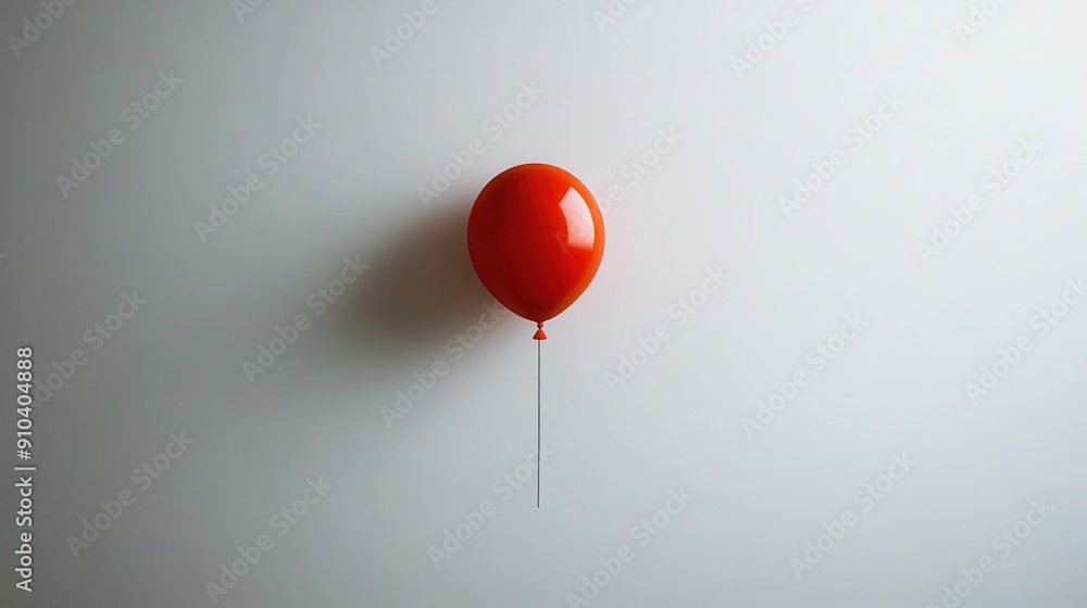 whimsical scene of a single red balloon floating against a pure white background simplicity and bold color create a striking emotive composition whimsical scene of a single red balloon floating against a pure white background simplicity and bold color create a striking emotive composition