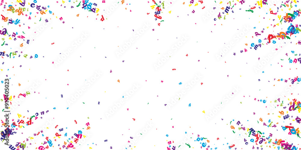 Scattered letters of latin alphabet. Colorful Scattered letters of latin alphabet. Colorful