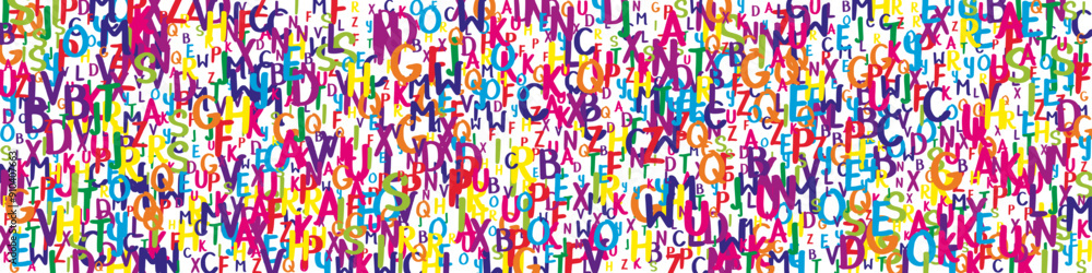 Scattered letters of latin alphabet. Colorful Scattered letters of latin alphabet. Colorful
