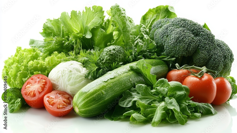 Assorted Fresh Green Vegetables and Tomatoes Assorted Fresh Green Vegetables and Tomatoes