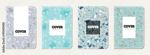 School diary cover design. Terrazzo abstract