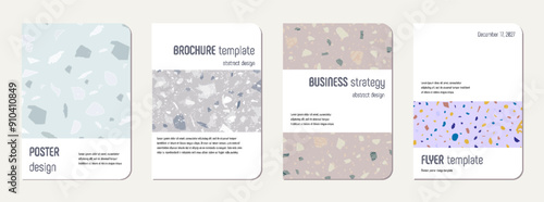Note book cover design. Terrazzo abstract