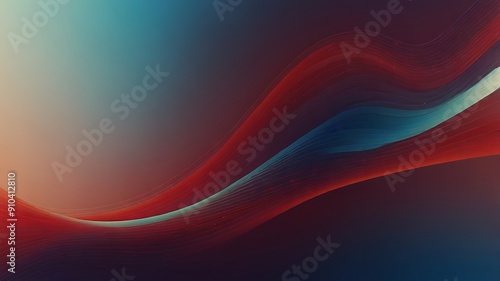 Gradient banner with blue and red tones and abstract lines. Generative Ai.