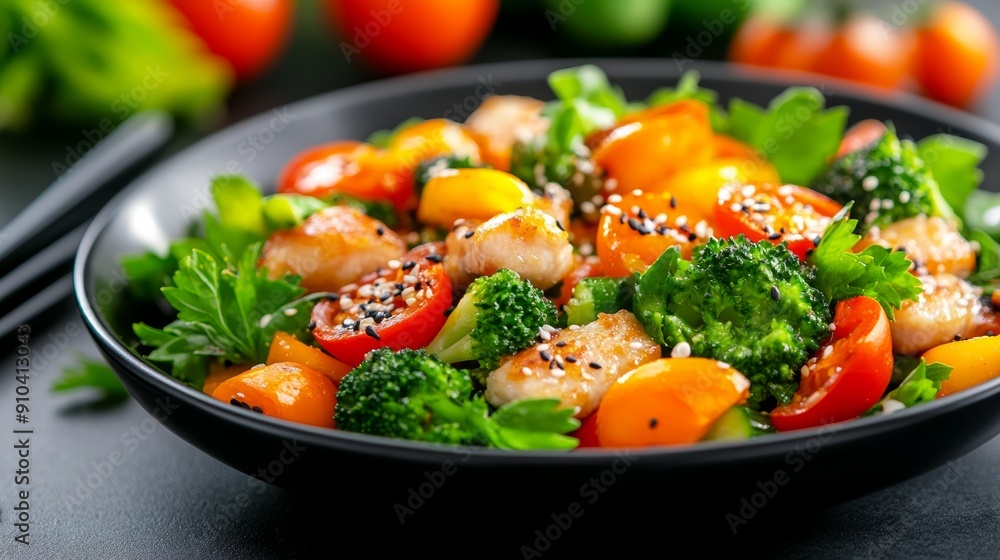 Fresh Green Salad with Cucumber and Tomato Fresh Green Salad with Cucumber and Tomato