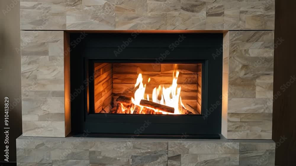 The fireplace glows with vibrant flames, creating a warm and inviting atmosphere, while logs crackle and smoke gently rises The fireplace glows with vibrant flames, creating a warm and inviting atmosphere, while logs crackle and smoke gently rises