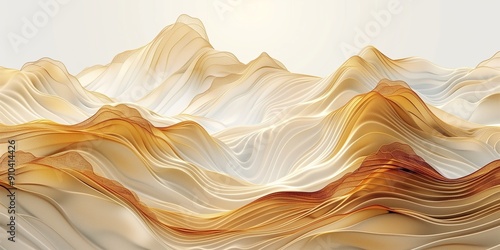 Mountain background, luxury gold wallpaper for cover, invitation background, packaging design, wall art and print. Vector Illustration.