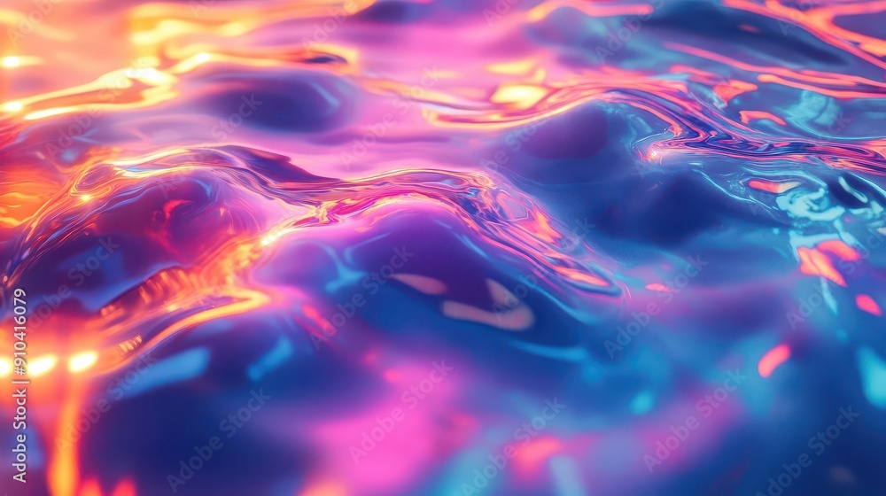 iridescent liquid metal surface with mesmerizing ripples reflecting vibrant neon colors in a futuristic abstract composition iridescent liquid metal surface with mesmerizing ripples reflecting vibrant neon colors in a futuristic abstract composition